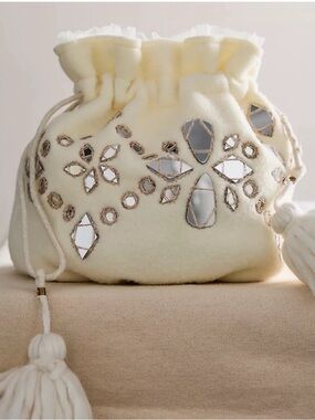 Free People Mini Purse - Mirror-Embellished Drawstring Mini Bag